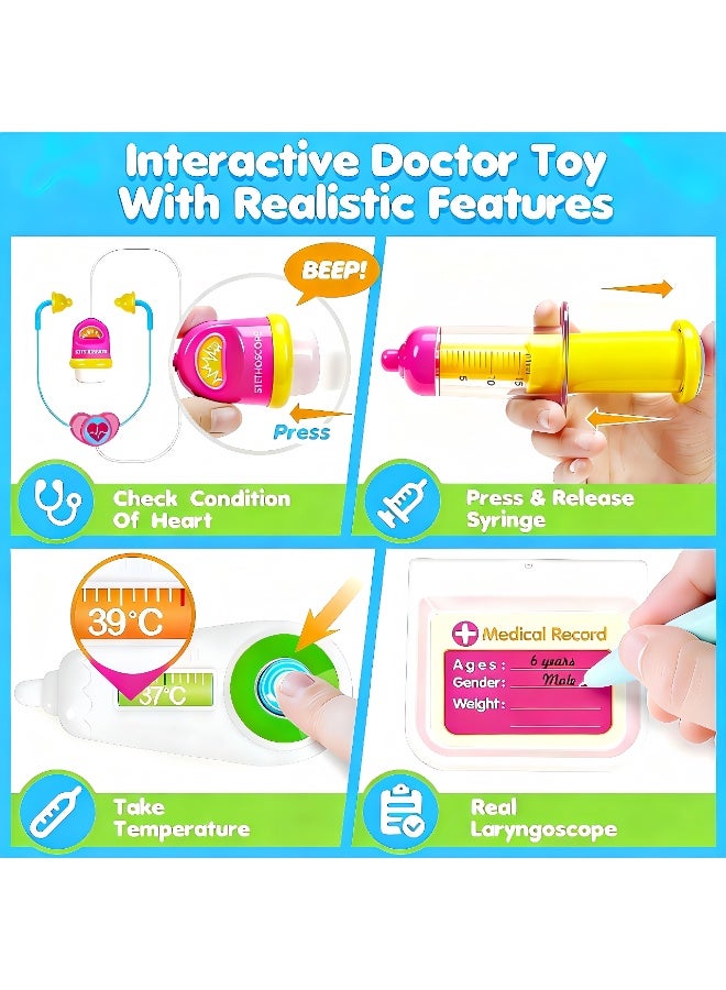 LBMT Doctor Kit for Kids Pretend Play Educational Doctor Toys,Interactive Doctor Tablet with Sound & Music,Doctors Pretend Playset with Stethoscope,Kids Pretend Play Medical Toys Set for Ages 1-5,Ideal  Birthday/Festival Gifts for Toddlers - Image 4